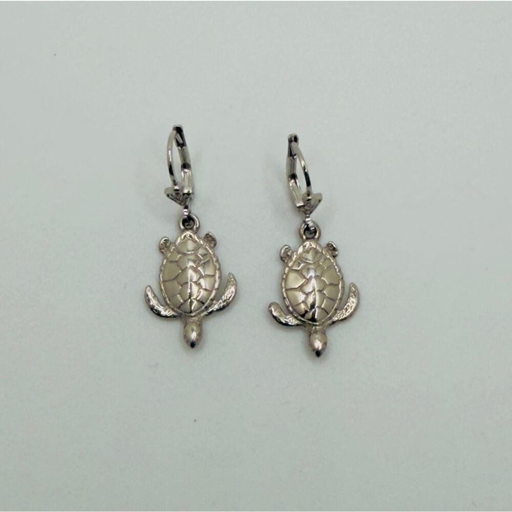Vintage 925 Sterling Silver Turtle Earrings